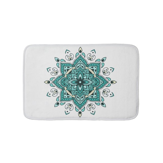 Tapete De Banheiro Belo Turquoise Mandala design (frente)