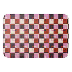 Tapete De Banheiro Berinjela Marfim Rosa Vermelho