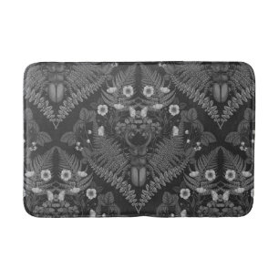 Tapete De Banheiro Besouro e samambaias, a preto e branco