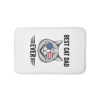 Tapete De Banheiro Best Cat Dad Ever Patriotic Vintage Cat Design_1