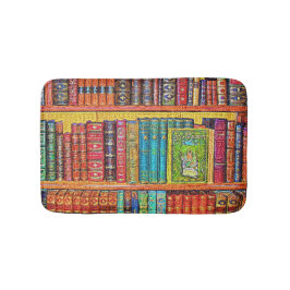 Tapete De Banheiro Biblioteca Livros Bath Mat