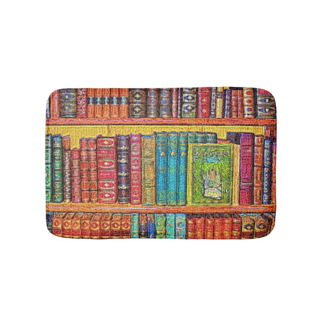 Tapete De Banheiro Biblioteca Livros Bath Mat (frente)