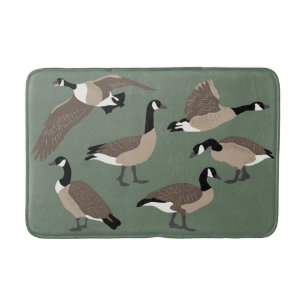 Tapete De Banheiro Bird Lover Canada Geese Illustration Sage Green