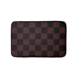 Tapete De Banheiro Black and Brown Checkered Bath Mat