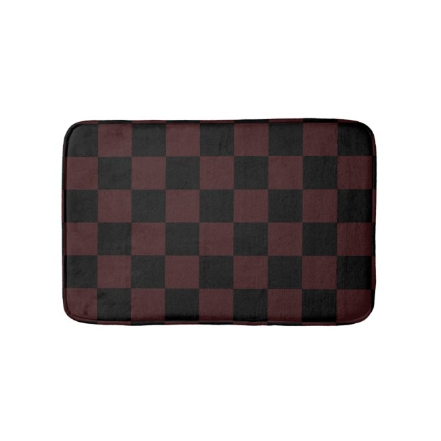 Tapete De Banheiro Black and Brown Checkered Bath Mat (frente)