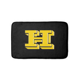 Tapete De Banheiro Black and Gold School Pride Color Style Monogram