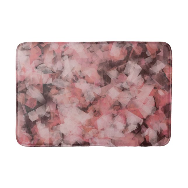 Tapete De Banheiro Black Gray Pink White Modern Geometric Abstract (Frente)