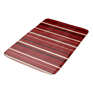 Tapete De Banheiro Black Red and White Stripes