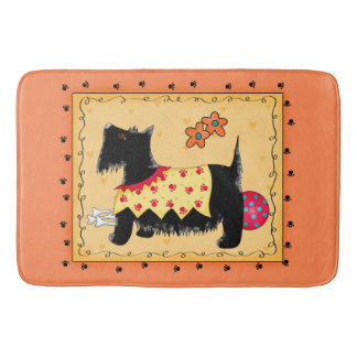 Tapete De Banheiro Black Scottie Dog Decorative Orange Yellow Persona
