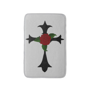 Tapete De Banheiro Black Tribal Cross Bath Mat