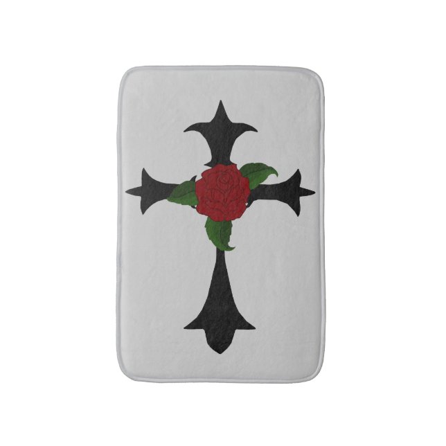 Tapete De Banheiro Black Tribal Cross Bath Mat (Frente Vertical)