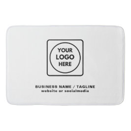 Tapete De Banheiro Black White Business Logo Text Branding Bath Mat
