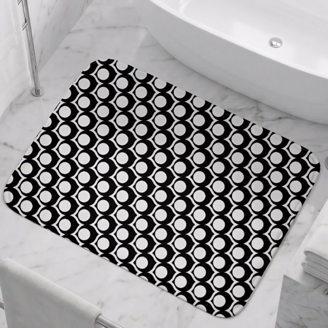Tapete De Banheiro Black White Modern Geometric Pattern (Criador carregado)