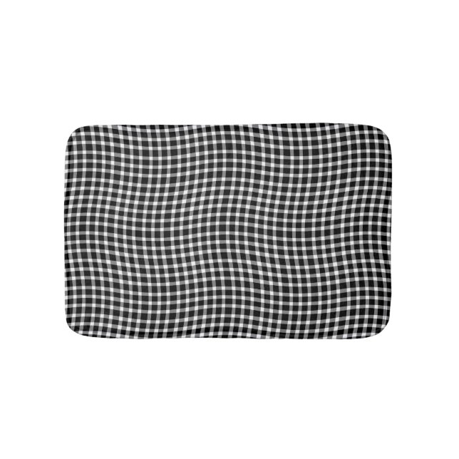 Tapete De Banheiro Black White Plaid Checker Seamless Pattern (frente)