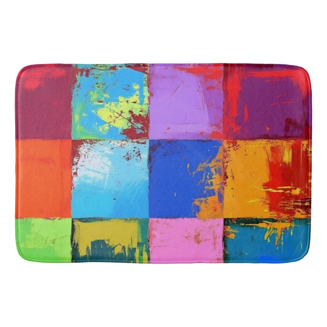 Tapete De Banheiro Blocos de cores de gradação de pop Art (Frente)