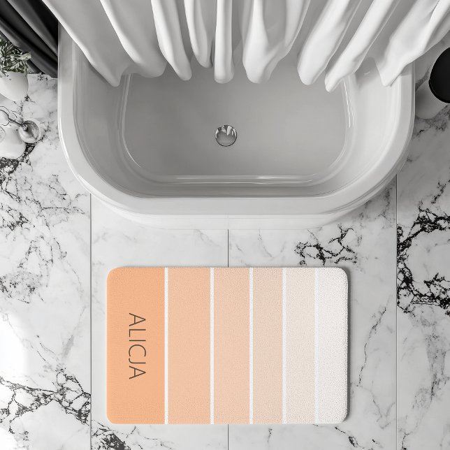 Tapete De Banheiro Bloqueio de cores Peach Fuzz | Nome Elegante (Criador carregado)