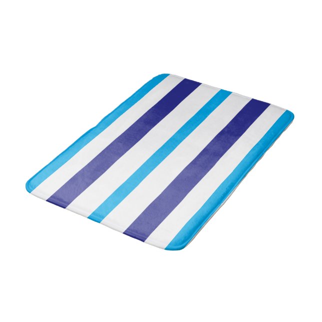 Tapete De Banheiro Blue and White Summer Stripes (Angulado)