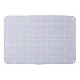 Tapete De Banheiro  Blue Aqua Praire Plaid