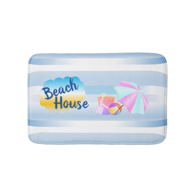 Tapete De Banheiro Blue Beach House Bath Mat (frente)