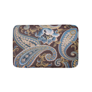 Tapete De Banheiro Blue Brown Vintage Paisley New Bath Mat