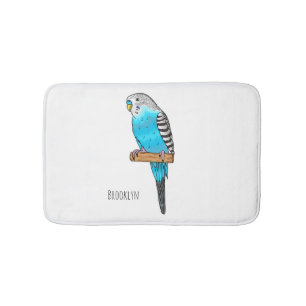 Tapete De Banheiro Blue budgerigar bird cartoon illustration