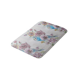 Tapete De Banheiro Blue Budget & Rosa Art Flores florais Bath Mat