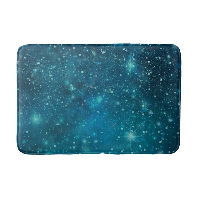 Tapete De Banheiro Blue Cosmic Spacey Starry Sky (Frente)