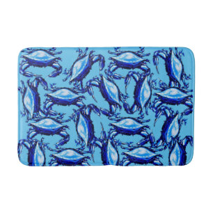 Tapete De Banheiro Blue Crabs Beach House Bathroom Mat