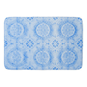 Tapete De Banheiro Blue Damask Bath Mat
