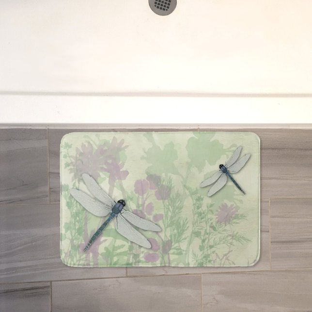 Tapete De Banheiro Blue Dragonflies Bath Mat (Criador carregado)
