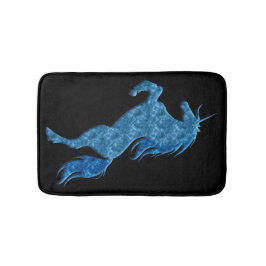 Tapete De Banheiro Blue Fire Rearing Unicorn Bath Mat