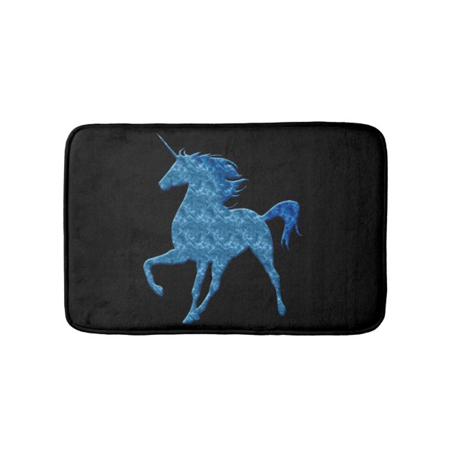 Tapete De Banheiro Blue Fire Unicorn Bath Mat (frente)