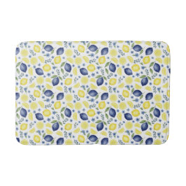 Tapete De Banheiro Blue French Country Lemon Pattern