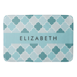 Tapete De Banheiro Blue Marroquino Trellis, Quatrefoil, Seu Nome