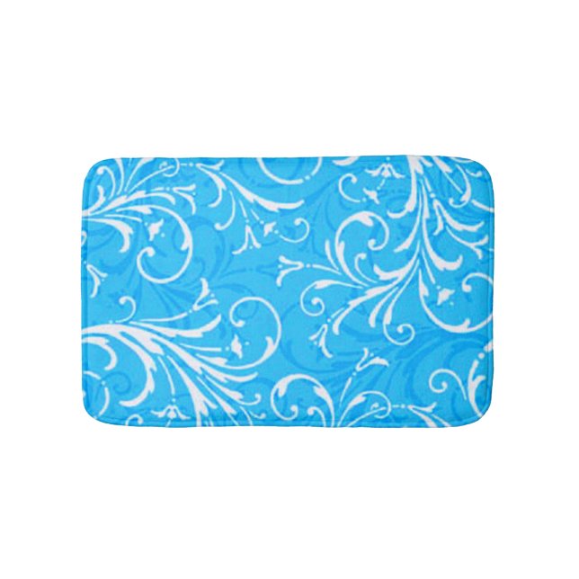 Tapete De Banheiro Blue Ornamental Bath Mat (frente)