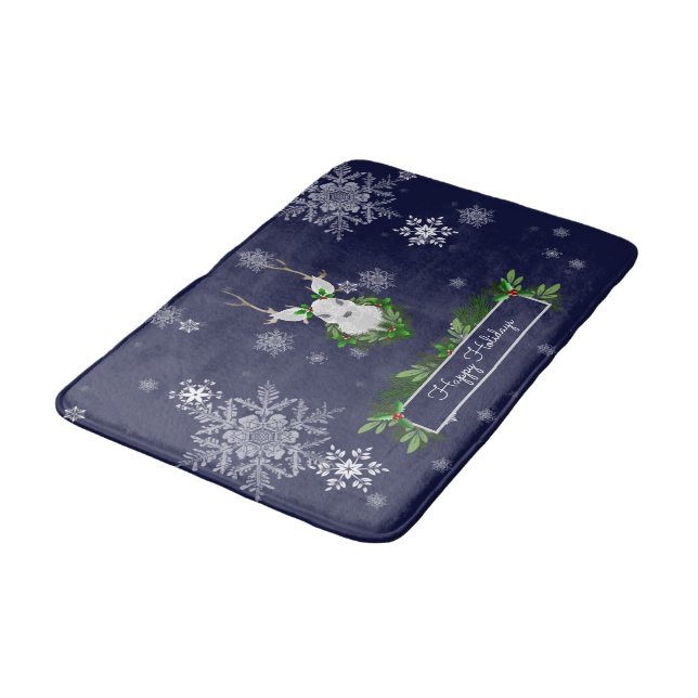 Tapete De Banheiro Blue Reindeer Bath Mat (Angulado)