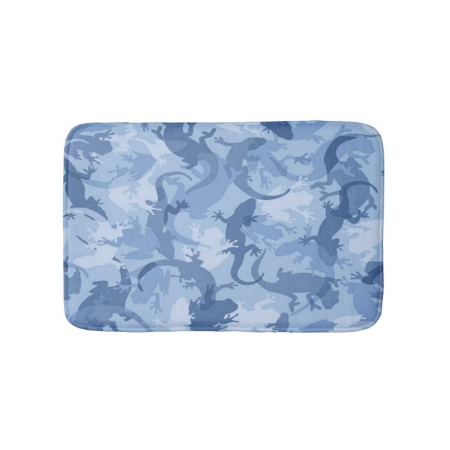 Tapete De Banheiro Blue Reptile Camouflage Bath Mat (frente)
