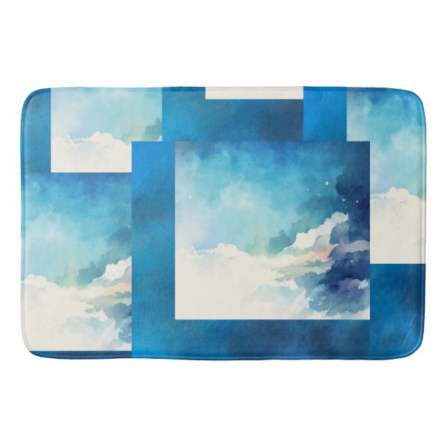 Tapete De Banheiro Blue Sky Bath Rug (Frente)