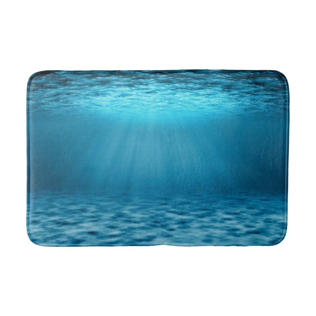 Tapete De Banheiro Blue Underwater Ocean Light Rays (Frente)