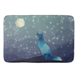 Tapete De Banheiro Blue Watercolor - Olho Lobo Olhando para a Lua