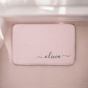 Tapete De Banheiro Blush Dusty Pink Modern Script Girly Monograma Nom
