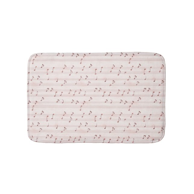 Tapete De Banheiro Blush Pink Brown Music Notes   (frente)