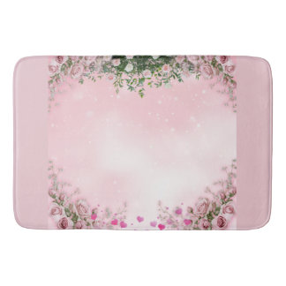 Tapete De Banheiro Blush Rose Floral Bathroom Mat