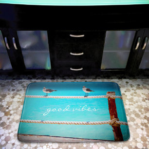 Tapete De Banheiro Boas Vibes Citam White Seagull Beach Birds Foto