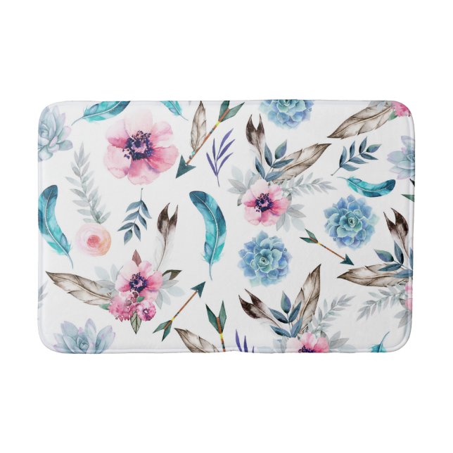 Tapete De Banheiro Bohemian Chic Floral Boho Girl (Frente)