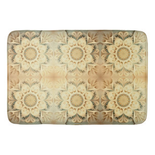 Tapete De Banheiro Boho Cream Swirl Hearts Design Bath Mat