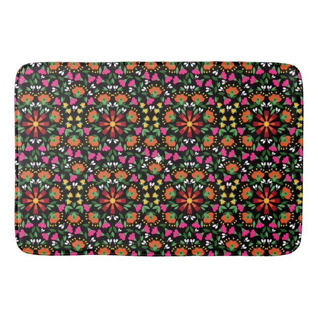 Tapete De Banheiro Boho Design Bold Color Floral (Frente)