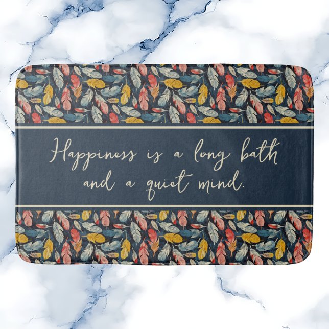 Tapete De Banheiro Boho Feathered Quiet Mind (Criador carregado)