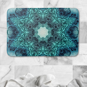 Tapete De Banheiro Boho floral paisley turquoise teal mandala damask