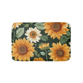 Tapete De Banheiro Boho Terracotta Vintage Sunflower Pattern
